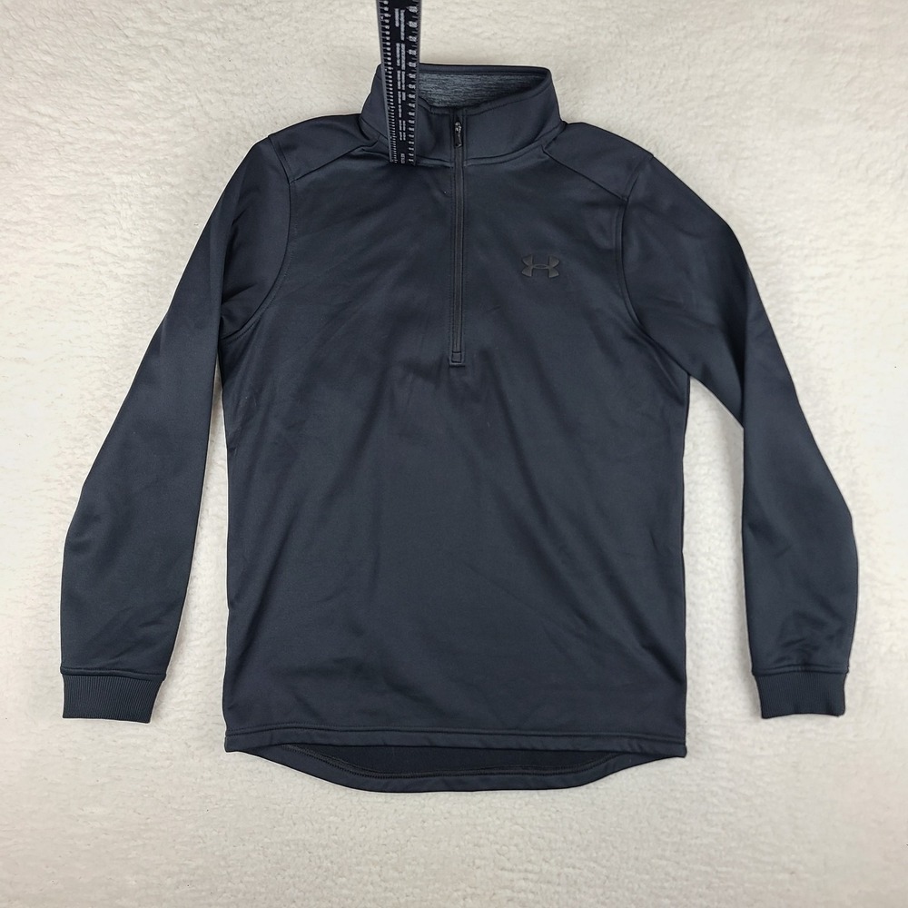 Under Armour Sweater Mens Small Black Loose Coldgear‎ Performance Tech Golf